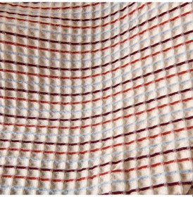 Resim Soft Waffle Koltuk Şalı - Ekru / Kiremit - 120x170 Cm Çok Renkli 