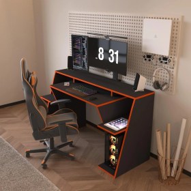 Resim Pixel Profesyonel Oyuncu Masası,gamer DESK,150X55,SİYAH Oyuncu Masası,bilgisayar Masası 