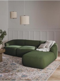 Resim Mobilya Depom Mode Togg Soft Sağ Köşe Koltuk Takımı 3 Modül 11 Yeşil Bukle Kumaş Işbir Sünger(Evinize Teslim) 
