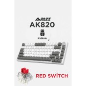 Resim AK820 Kırmızı Switch - Beyaz Işıklı Hot Swap Kablolu Mekanik Oyun Klavyesi 