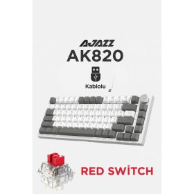 Resim AK820 Kırmızı Switch - Beyaz Işıklı Hot Swap Kablolu Mekanik Oyun Klavyesi 
