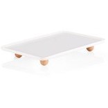 Resim Limoges Ahşap Ayaklı Servis Tabağı Beyaz 33x23x5 Cm 