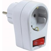 Resim Almera Topraklı Anahtarlı Fiş Priz Erkek Dişi Beyaz 