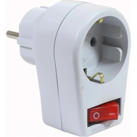 Resim Almera Topraklı Anahtarlı Fiş Priz Erkek Dişi Beyaz 