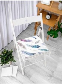 Resim RealHomes Renkli Tüy Figürlü Dijital Baskılı Fermuarlı Sandalye Minderi 