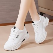 Resim Kadın Platform Sneaker'lar, Rahat Düşük Toplu Spor Ayakkabılar, Rahat Dantel Açık Hava Ayakkabıları 