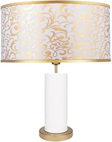 Resim MİNİMAL E-TİCARET & BİLGİ TEKNOLOJİLERİ Maxi Beyaz - Gold Abajur (Spiral Beyaz) 