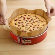 Resim 1 Adet Yeniden Kullanılabilir Yapışmaz Pişirme Matı - Yüksek Sıcaklığa Dayanıklı Pürüzsüz Yüzeyli PVC Kek Kalıbı Astarı Kolay Çıkarma için, Tatil Pastacılık (Cadılar Bayramı, Noel, Şükran Günü) ve Tart Kurabiyeler İçin Mükemmel 