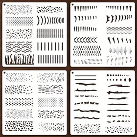 Resim 4'lü Balık İskelet Şablonu Seti - Yeniden Kullanılabilir, Hassas Kemik Rehberli - 15x15cm/5.9x5.9in Boyutunda Büyük Ölçülerde - Balık Yemleri, Deniz Biyolojisi Eğitimi, Akvaryum Dekoru, Taksidermi İçin - Kağıt, Kumaş ve Tuval Uyumlu - Sanatçılar, Öğretmenler, Hobi Severler İçin İdeal - İhtiyoloji Tutkunları, DIY El İşleri, Detaylı Desenler, Yüksek Kaliteli Şablonlar, Hobi Malzemeleri 