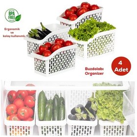 Resim Porsima Org-23 4'lü Çok Amaçlı Dolap İçi Düzenleyici Organizer Beyaz 