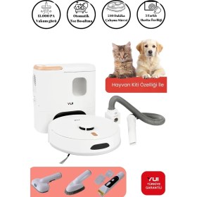 Resim RS16 Pro Max 15.000 Pa Pet Kit Özellikli Akıllı Robot Vacuum & Mop Süpürge Beyaz (YUI TÜRKİYE GARANTİLİ) 