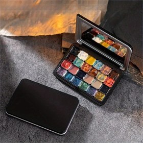 Resim 1 adet 12/24 Çizgi Tırnak Yağı Tutkal Ambalaj Kutusu Doldurulmuş Boyalı Tutkal Göz Farı Tırnak Cilası Katı Depolama Boş Kutu Tırnak Sanatı Renkli Fototerapi Yapıştırıcı Renk Paleti Taşınabilir Su Temelli Depolama Konteyneri Açık Hava Sanat Boyama için 