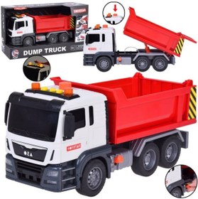 Resim Tıfıl Toys 1:12 Sürtmeli Sesli Işıklı Kırmızı Damperli Oyuncak Kamyon 
