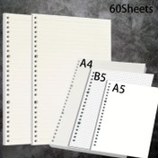 Resim 60 Sayfa A5/B5/A4 20 Delik Flipchart Kağıdı - Çizgili, Izgara, Boş, Yatay Çizgi Deseni, Kaplamasız Yüzey, Taşınabilir Dolum 20 Delik Bağlayıcılar, Kişisel Organizatörler, Defter İçerikleri, Defter İçerikleri | Çizgili Kağıt | Delikli Sayfalar, Bağlayıcılar İçin Defter İçerikleri 