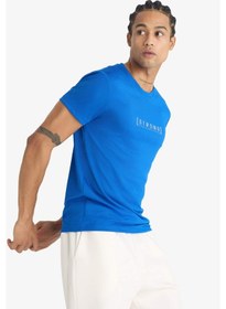 Resim Defacto Defactofit Slim Fit Dar Kesim Bisiklet Yaka Baskılı Sporcu Kısa Kollu Tişört G2499ax25aube333 Mavi 