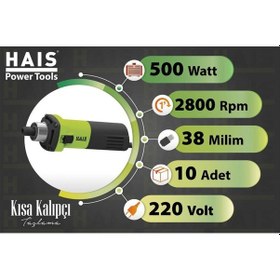 Resim Hais Kısa Kalıpçı Taşlama 500w Bdg1004za 