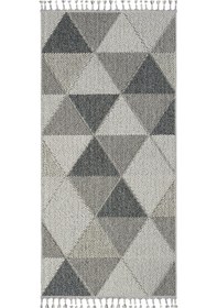 Resim Cool Halı Bress 1401 Gri Mutfak Halısı Bukle Dokuma Saçaklı Tezgah Önü Leke Tutmaz İskandinav Yolluk 