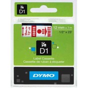 Resim Dymo Şerit D1 12Mmx7Mt Beyaz/Kırm 720550 45015 