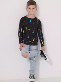 Resim Aprel' Erkek Çocuğu İçin Anaokulu Uzun Kollu Üst 260864068 SIYAH 