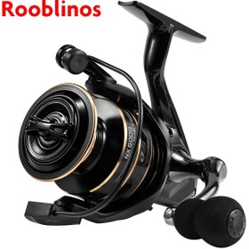 Resim Rooblinos NX Yüksek Hızlı Yem Atma Makinesi EVA Sapı ile, 7.2:1 Dişli Oranı, Siyah ve Altın Tasarım, Tatlısu ve Tuzlu Su Kullanımı için, Balıkçılar için Ergonomik Konfor 