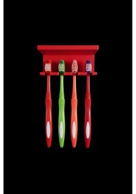 Resim Kırmızı Yapışkanlı Çok Amaçlı Diş Fırçası Jilet Jiletlik Asacağı Askılığı Askılık Diş Fırçalık Banyo Organizer 