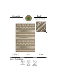 Resim Çam Halı Togo 676 Yeşil İskandinav Desenli Koridor Halısı Kesme Yolluk Mutfak Halısı Modern Salon Halısı 