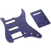 Resim Konesam Amerikan St Elektro Gitar İçin Ssh Tipi M8095c-up Pvc Koruyucu Panel Seti Arka Kapak+vidalılar Mavi İncisi 