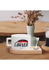 Resim Bk Gift Kişiye Özel İsimli Avukat Tasarımlı-5, Ahşap Altlıklı Seramik Fincan, Meslek Hediyesi, Yeni İş Hediyesi Kobitmeyen137914 Bk Gift 