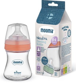 Resim Mooma Biberon 150 Ml 0-6 Yavaş Akış - Kırmızı - Mercan / Standart 