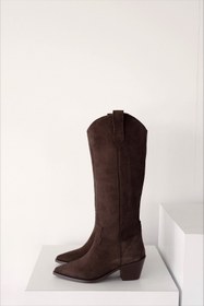 Resim Meral Özgenç Süet Western Uzun Çizme 