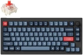 Resim Keychron V1 Max RGB TKL Mekanik Red Switch 2.4 GHz Kablosuz İngilizce Siyah Klavye 