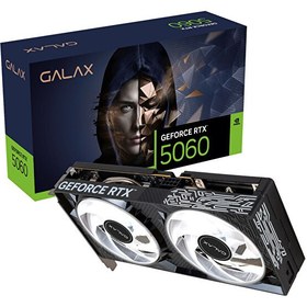 Resim Galax GeForce RTX 5060 1-Click OC V2 8GB GDDR7 128 Bit DLSS 4 Ekran Kartı 56NSN8MDDXBO 