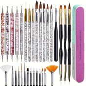 Resim 32 adet Tırnak Sanatı Fırça Seti, Jel Kalemler, Kristal Kalemler, Çizim Kalemleri ve Tırnak Tasarımı için Boyama Araçları içerir. Başlangıç seviyesi ve profesyonel tırnak salonları için ev kullanımı için uygun. 