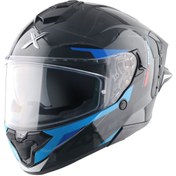 Resim AXOR Brutale Kryptic Kask Black Blue - Pinlock Dahil 