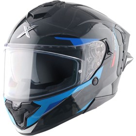 Resim AXOR Brutale Kryptic Kask Black Blue - Pinlock Dahil 