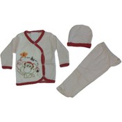 Resim Tunngoo Kız Bebek Şapkalı Önden Çıtçıtlı Pijama Takımı Yeni Doğan 0-3 Ay M45135 