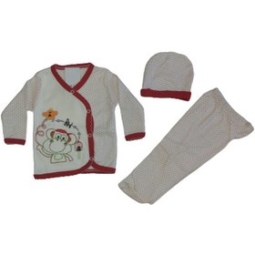 Resim Tunngoo Kız Bebek Şapkalı Önden Çıtçıtlı Pijama Takımı Yeni Doğan 0-3 Ay M45135 