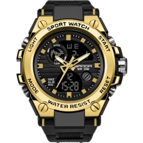 Resim Hanyang Siyah-Altın Moda Izle Erkekler LED Dijital Saat G Açık Profesyonel Su Geçirmez Askeri Spor Saat Relojes Hombre (Yurt Dışından) 