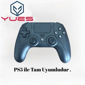 Resim Yues Ps5 Uyumlu Dualsense Kablosuz Oyun Kolu Titreşimli, Şarjlı, Type-c Siyah 2 Yıl Garanti 1 Adet 