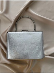 Resim Öznora Silver Taşlı Metal Kulplu Abiye Çanta Std 
