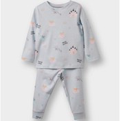 Resim Defacto Kız Bebek Pijama Takımı Desenli Uzun Kollu Üst Uzun Alt F0631a525aube61 Mavi-be61 