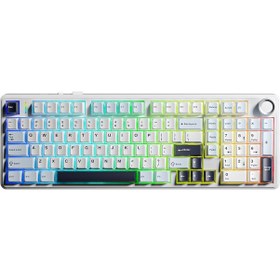 Resim Aula F99 Pro 3 Modlu Rgb Hot Swap Mekanik Star Vector Switch Kablosuz Makrolu Klavye Lacivert 
