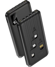 Resim JUNGLEE 10000MAH POWERBANK KENDİNDEN KABLOLU LED IŞIKLI TAŞINABİLİR ŞARJ ALETİ TELEFON STANDLI 