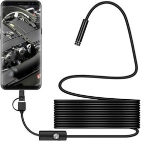 Resim Endoskop 3 In 1 Yılan Kamera USB Micro USB Type-C 20 Metre Sert Kablo 