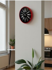 Resim 36 Cm Kırmızı Asil Duvar Saati Çok Renkli 