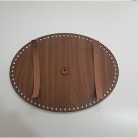 Resim Ceviz Ahşap Tepsi Örgü Kiti 40x30 cm 