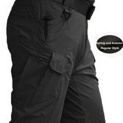 Resim Erkek Çok Cepli İş Pantolonu - Esnek Nefes Alabilen Kumaş ile Ayarlanabilir Bel ve Fermuar Tasarımı, Makinede Yıkanabilir Normal Kalıp Yumuşak Kapşon Pantolon, Açık Hava Rahat ve Dayanıklı İş Giyim, İş Pantolonu, Çok Yönlü Giyim, Fonksiyonel Cep 