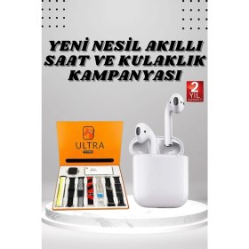 Resim İlkyaz Fashion 7 Kordonlu Akıllı Saat ve 2.nesil Kulaklık Yüksek Ses Kaliteli Uzun Pil Ömrü 