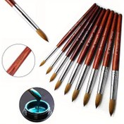 Resim Boyut 2-24 Kolinsky Akrilik Tırnak Fırçası Kaliteli Nail Art Taklit Vizon Fırça Ahşap Saplı Jel Yapıcı Manikür Fırçası Çizim Araçları 
