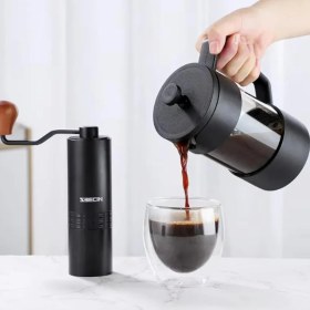 Resim Siyah French Press 420 ml – Dayanıklı Kahve Demleme Pressi, Ince Filtreli, Manuel Kullanım, Ev ve Ofis Için 